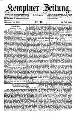 Kemptner Zeitung Mittwoch 22. Juli 1868