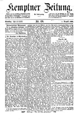 Kemptner Zeitung Samstag 1. August 1868