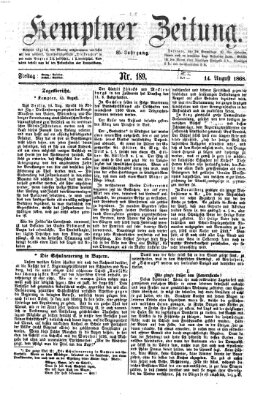 Kemptner Zeitung Freitag 14. August 1868