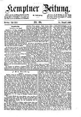 Kemptner Zeitung Freitag 21. August 1868