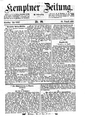 Kemptner Zeitung Samstag 22. August 1868