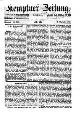 Kemptner Zeitung Mittwoch 2. September 1868