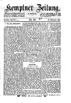 Kemptner Zeitung Samstag 12. September 1868