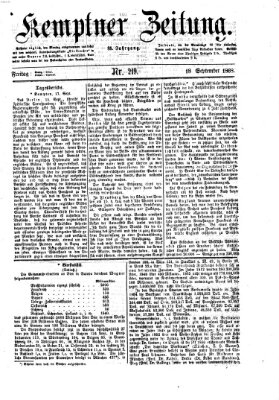 Kemptner Zeitung Freitag 18. September 1868