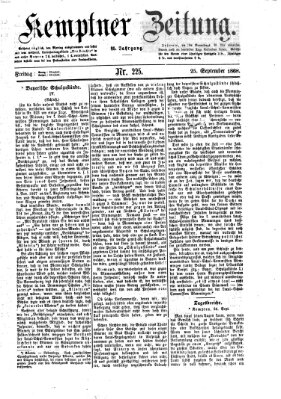 Kemptner Zeitung Freitag 25. September 1868