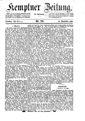 Kemptner Zeitung Samstag 26. September 1868