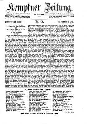 Kemptner Zeitung Mittwoch 30. September 1868