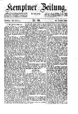 Kemptner Zeitung Dienstag 20. Oktober 1868