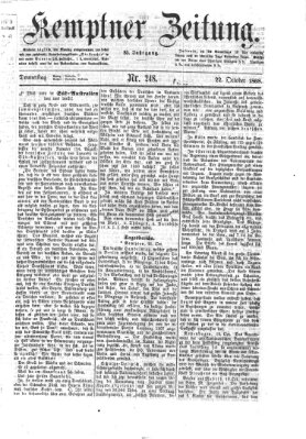 Kemptner Zeitung Donnerstag 22. Oktober 1868