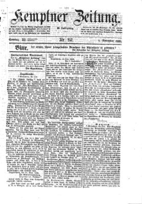 Kemptner Zeitung Sonntag 1. November 1868