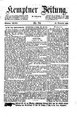 Kemptner Zeitung Sonntag 22. November 1868