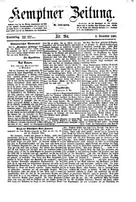 Kemptner Zeitung Donnerstag 3. Dezember 1868