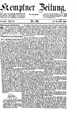 Kemptner Zeitung Mittwoch 30. Dezember 1868