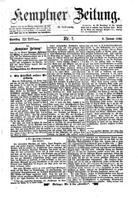 Kemptner Zeitung Samstag 9. Januar 1869