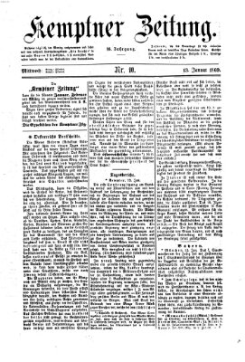 Kemptner Zeitung Mittwoch 13. Januar 1869