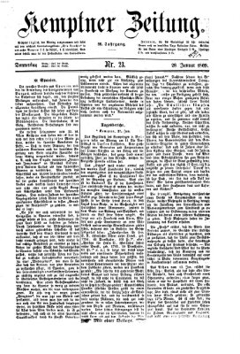 Kemptner Zeitung Donnerstag 28. Januar 1869