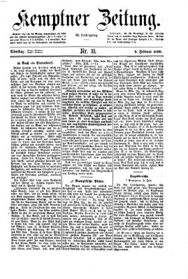 Kemptner Zeitung Dienstag 9. Februar 1869