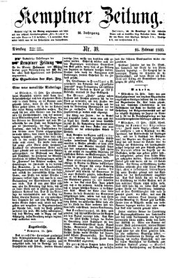 Kemptner Zeitung Dienstag 16. Februar 1869