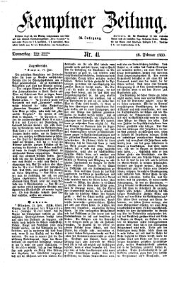 Kemptner Zeitung Donnerstag 18. Februar 1869