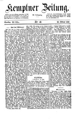 Kemptner Zeitung Samstag 20. Februar 1869