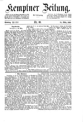 Kemptner Zeitung Sonntag 21. März 1869