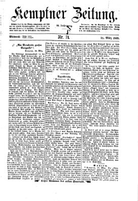 Kemptner Zeitung Mittwoch 31. März 1869