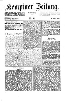 Kemptner Zeitung Donnerstag 8. April 1869