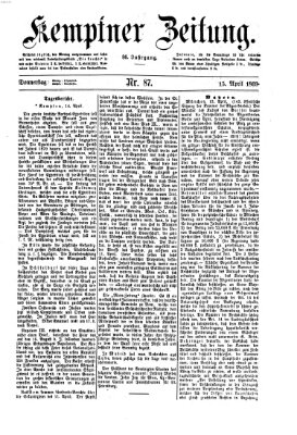 Kemptner Zeitung Donnerstag 15. April 1869