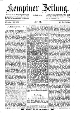 Kemptner Zeitung Samstag 17. April 1869