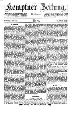 Kemptner Zeitung Samstag 24. April 1869