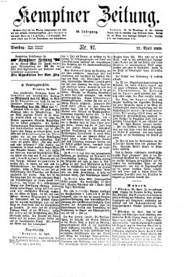 Kemptner Zeitung Dienstag 27. April 1869