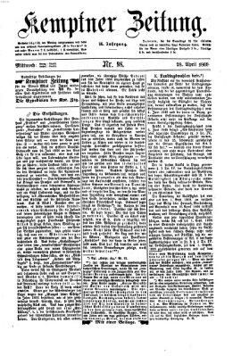 Kemptner Zeitung Mittwoch 28. April 1869