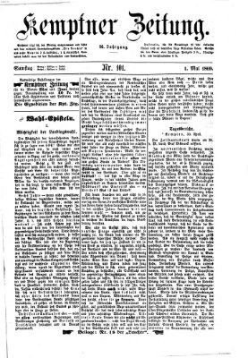 Kemptner Zeitung Samstag 1. Mai 1869