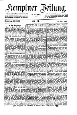 Kemptner Zeitung Donnerstag 13. Mai 1869