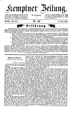 Kemptner Zeitung Dienstag 8. Juni 1869