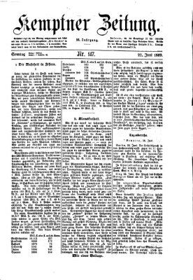 Kemptner Zeitung Sonntag 27. Juni 1869