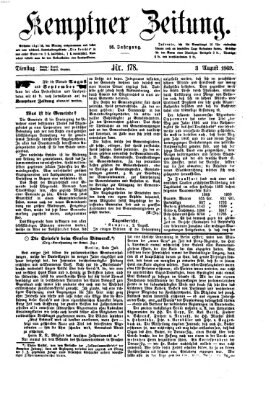 Kemptner Zeitung Dienstag 3. August 1869