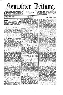 Kemptner Zeitung Freitag 13. August 1869