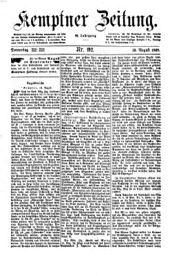 Kemptner Zeitung Donnerstag 19. August 1869