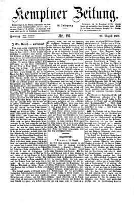 Kemptner Zeitung Sonntag 22. August 1869