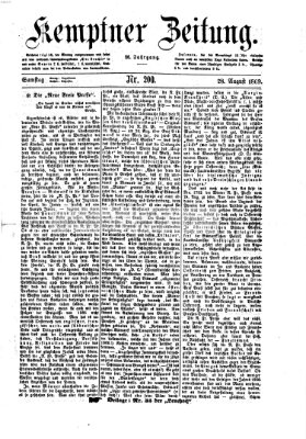 Kemptner Zeitung Samstag 28. August 1869