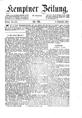 Kemptner Zeitung Freitag 3. September 1869