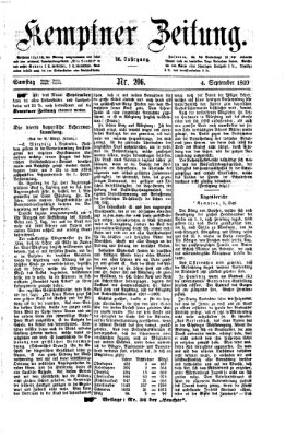 Kemptner Zeitung Samstag 4. September 1869