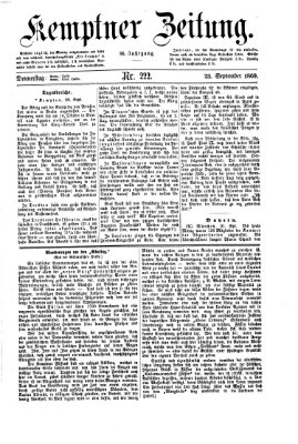 Kemptner Zeitung Donnerstag 23. September 1869