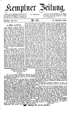 Kemptner Zeitung Samstag 25. September 1869