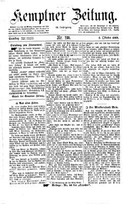 Kemptner Zeitung Samstag 2. Oktober 1869