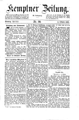 Kemptner Zeitung Sonntag 3. Oktober 1869