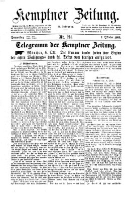 Kemptner Zeitung Donnerstag 7. Oktober 1869