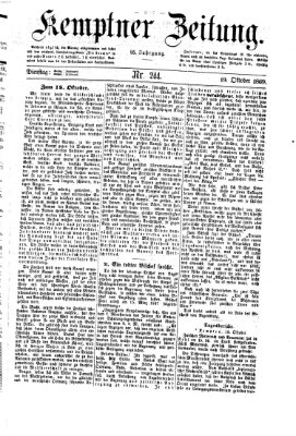 Kemptner Zeitung Dienstag 19. Oktober 1869