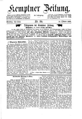 Kemptner Zeitung Sonntag 31. Oktober 1869